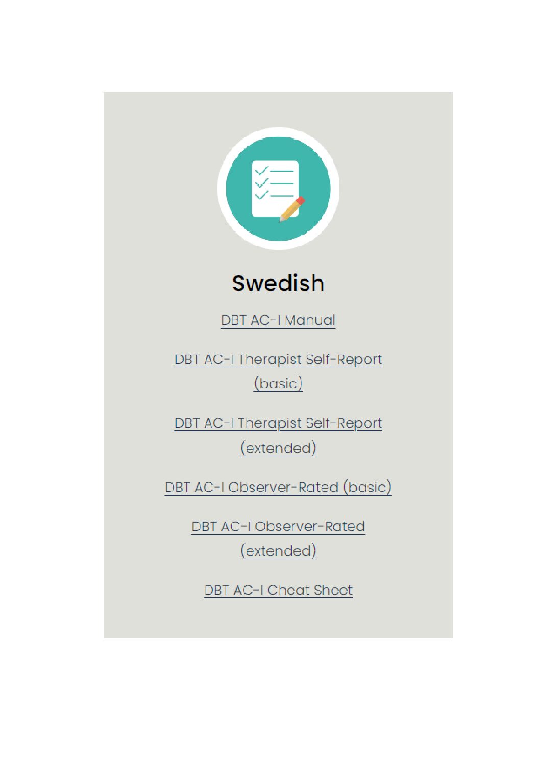 Checklista för adherens till DBT – individualterapi, nu översatt till svenska!